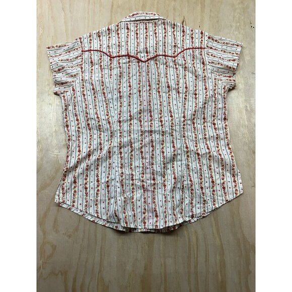 Wrangler 20X Shirt Womens M Oranges Pearl Snap Up Rancher Cowgirl Rodeo Farmer - Picture 5 of 7